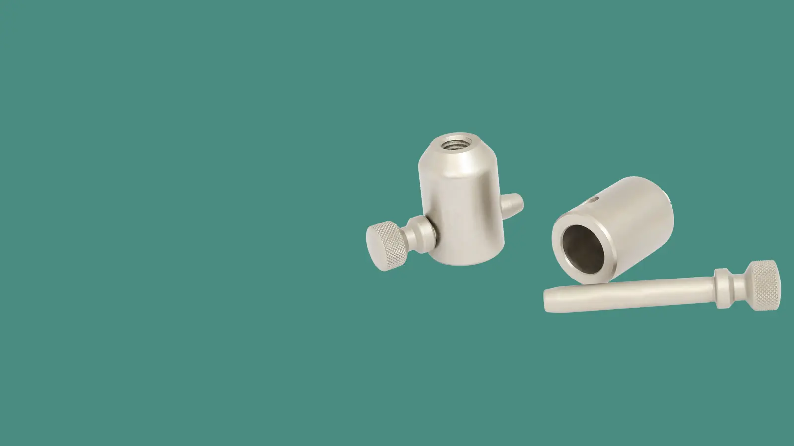 Grip adapters on teal background